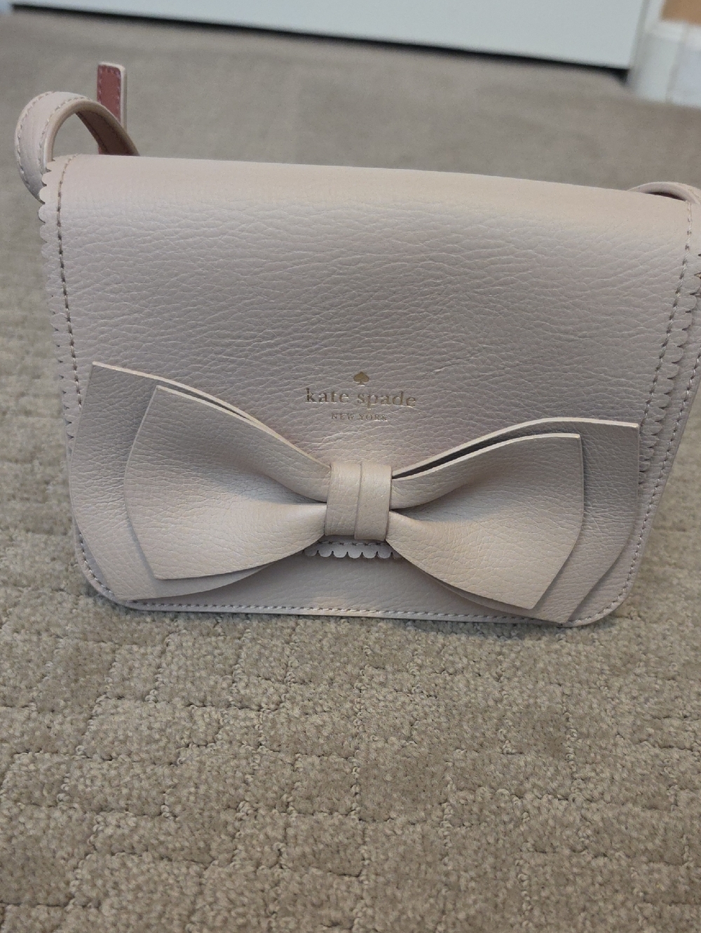 kate spade blush leather bow crossbody